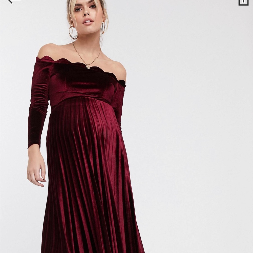 Beautiful Maternity Velvet Dress